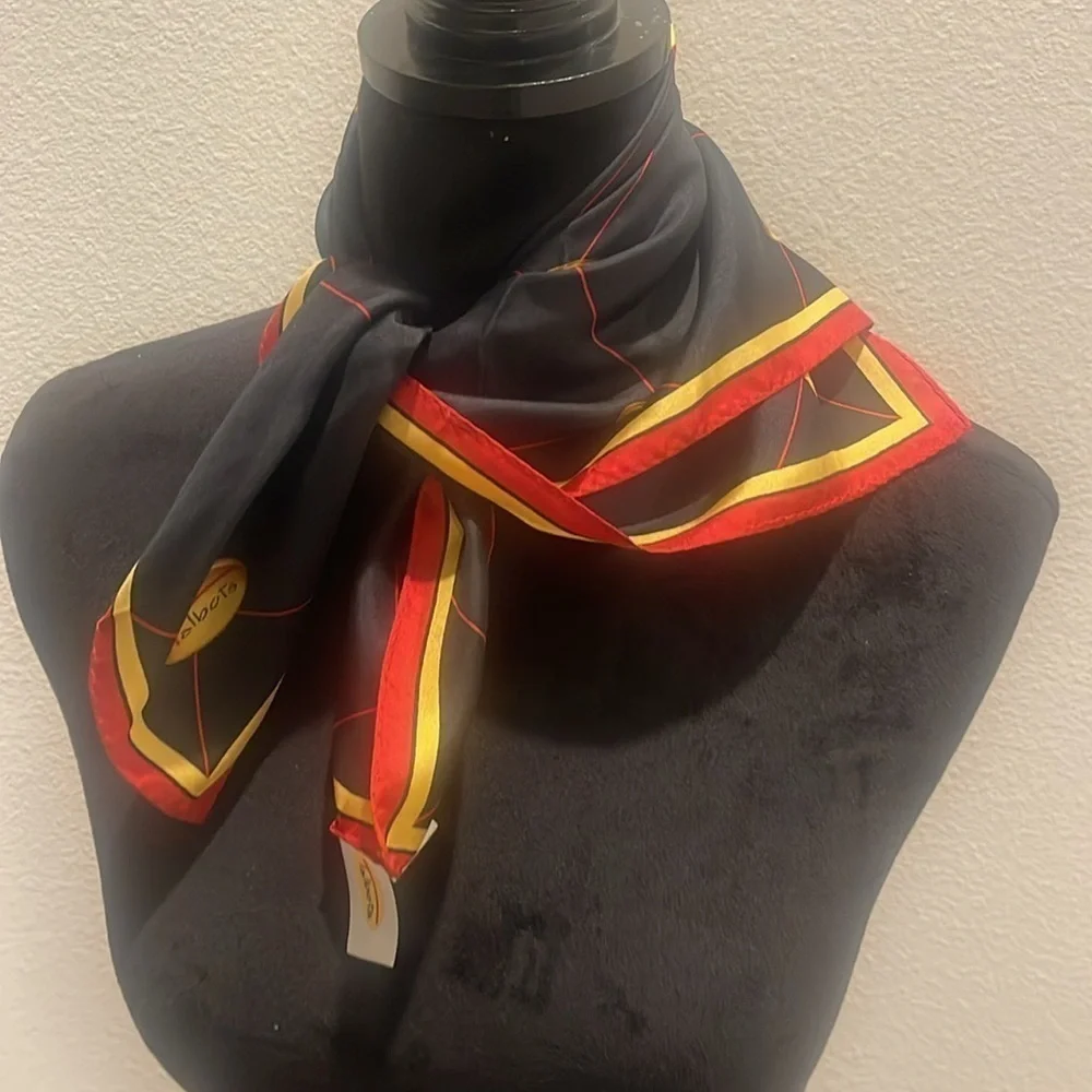 Talbots mini scarf 20”x 20” logo black